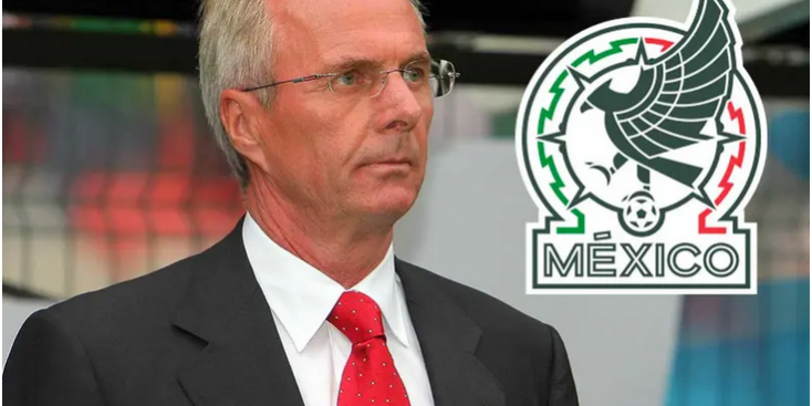 Sven Goran Eriksson con logo de México