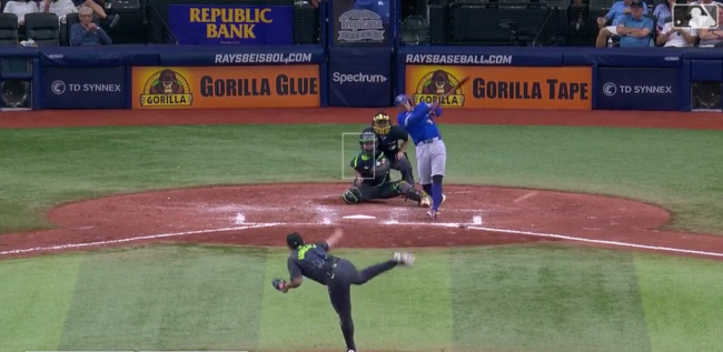 Manuel Bolón Rodríguez vs. Mason Montgomery, lanzó solo un tercio en la 6a, lo dominó del 5 al 3 en triunfo de Tampa sobre Toronto 3×2, del 210924 en Tampa