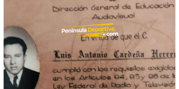 Luis Cardeña Herrera título como locutor con marca de agua