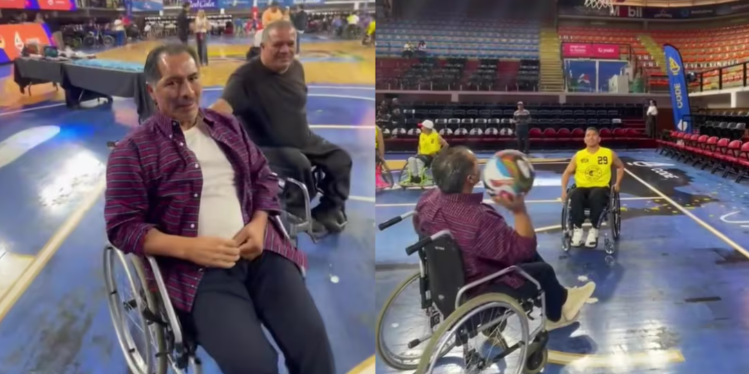 Benjamín Galindo en silla de ruedas