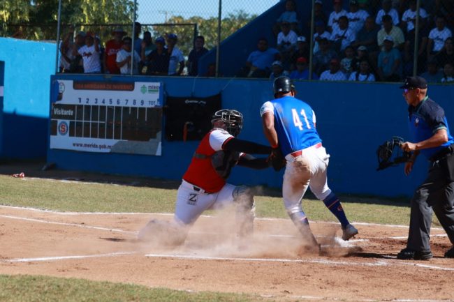 Senadores de la Morelos vs. Diablos de la Bojorquez, 1er juego semifinal, 14×6, del 180125 en la Morelos