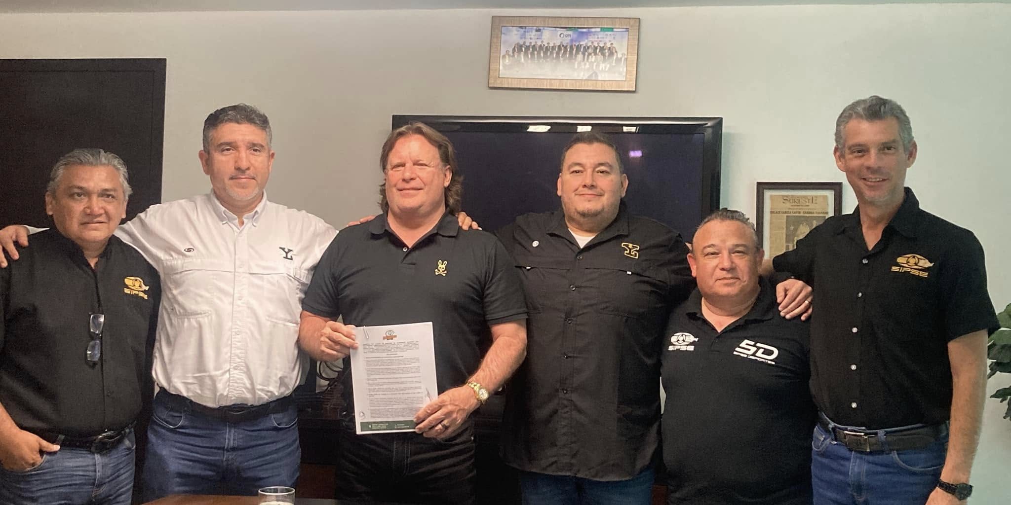 Édgar Tun, Alejandro Orozco, Alejandro García Gamboa, Felipe Casas, Andrés Novelo Mena y Eddie Baeza, renovación acuerdo Sipse Leones, tv y radio para 2025, del 060225