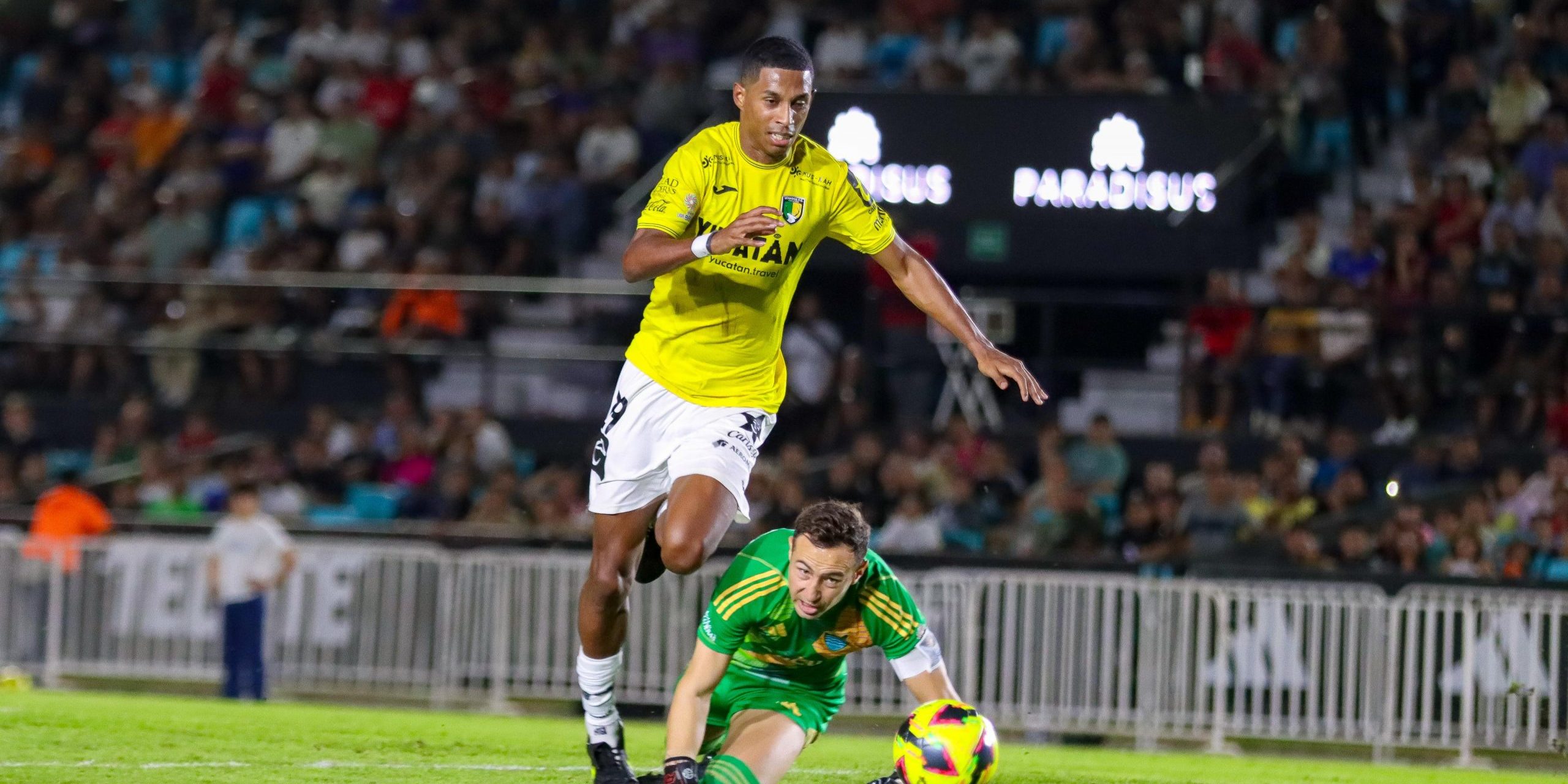 Venados de Yucatán vs. Cancún F.C. fecha 6 torneo de Clausura de la Liga de Expansión, 2-1, Venados hilvanan triunfos, del 150225 en Cancún, Sleyther Lora, gol del triunfo