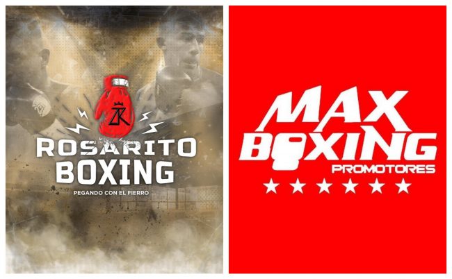 fotocomposición logos rosarito boxing y max boxing