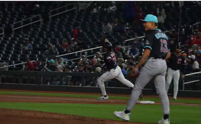 Gerardo Gutiérrez, jonrón de Bo Naylor, 3a entrada, 3a salida pretemporada ante Cleveland, no perdió, pero recibió 2 jonrones, del 060325 en Goodyear, Arizona Cleveland ganó 4×0