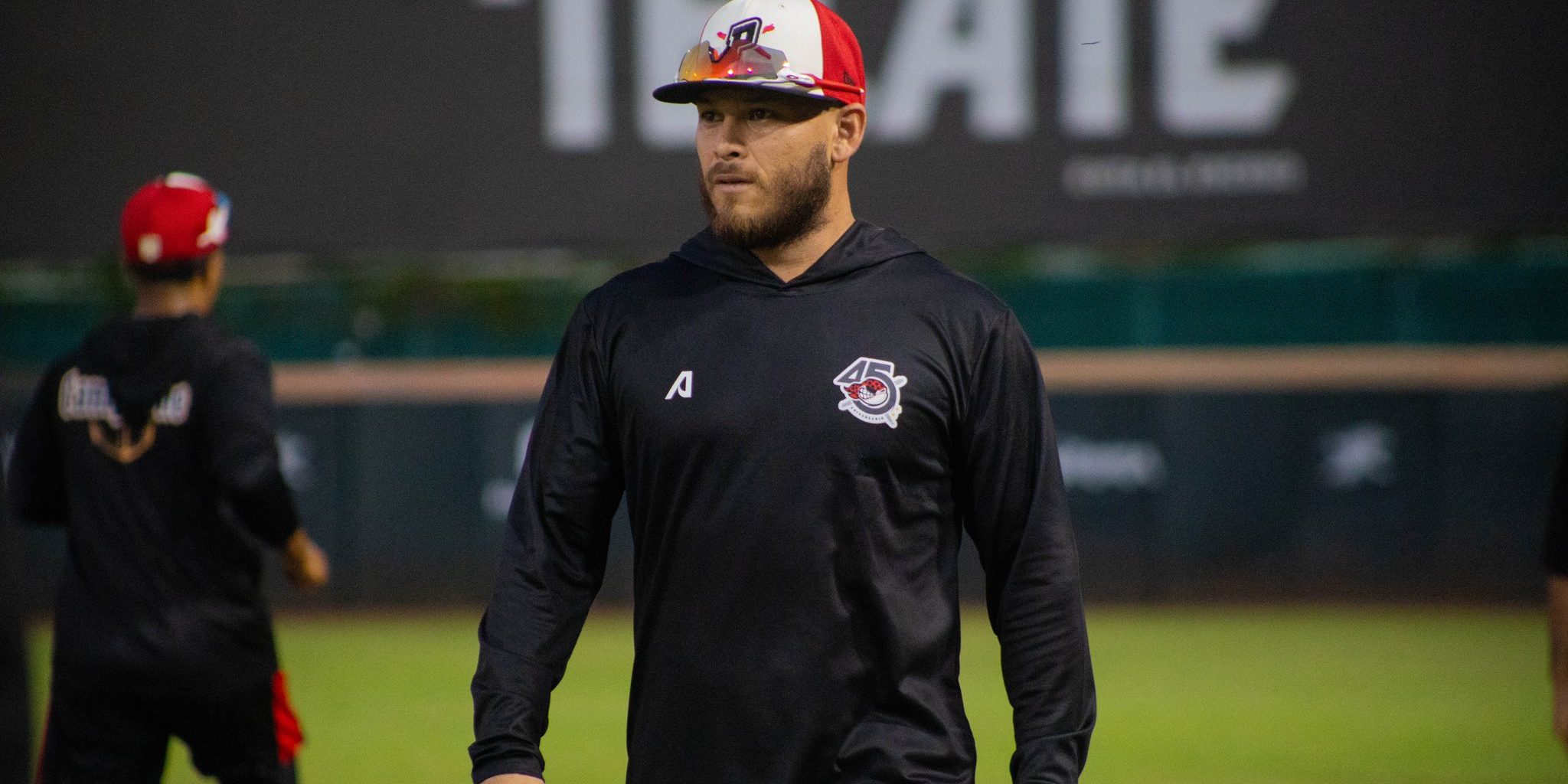 Jesús Fabela, primer entrenamiento con los Piratas de Campeche, del 190325 en estadio Nelson Barrera Romellón