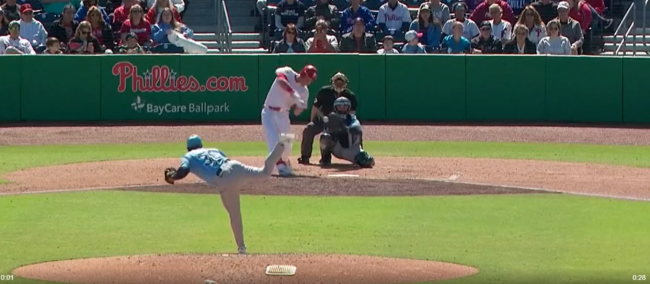 Manuel Bolón Rodríguez vs. Max Kepler, 2a salida pretemporada, del 060325 en Clearwater, Max Kepler, jonrón espalda con espalda, 4o inning, Rays 5×4 a Filis de Filadelfia