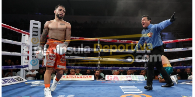 Óscar Collazo vs. Edwin Cano gko 5 retivo cetro mundial mínimo de la OMB y AMB, del 290325 en Polifórum Cancún, réferi Miguel Canul, 1a pelea de título mundia legítima con marca de agua