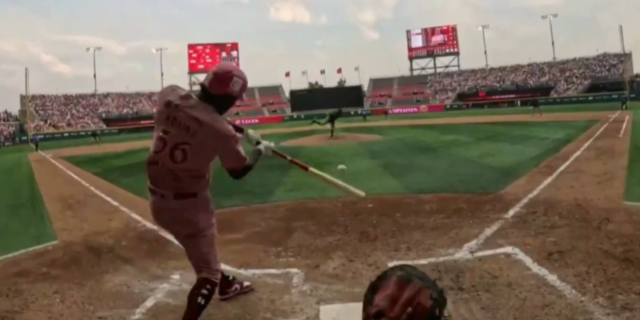 Diablos Rojos del México vs. Leones de Yucatán, juego 3 de la campaña, 3o de la serie, serie para los Diablos 12×2, del 190425 en la Ciudad de México, Arístides Aquino, jonrón