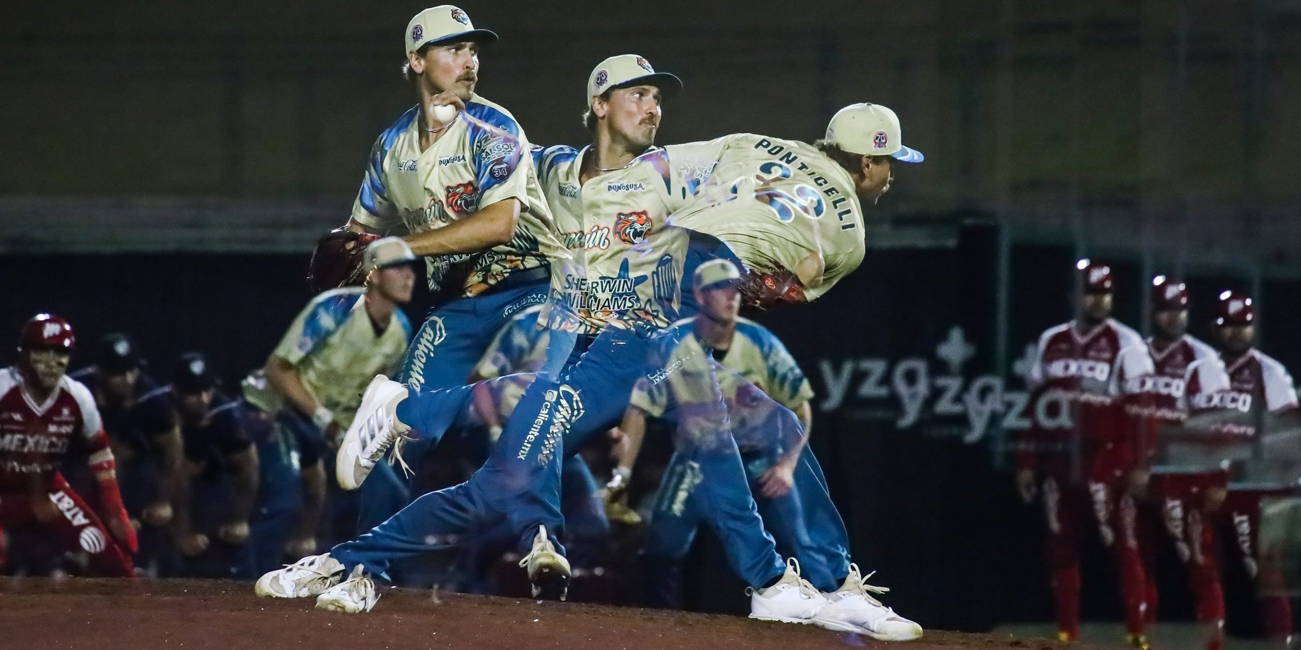Diablos Rojos del México vs. Tigres de Quintana Roo, juego 6 para ambos, 3o de la serie, barrida de los Diablos, 6×4, 9 del 230425 en Cancún, Thomas Ponticelli