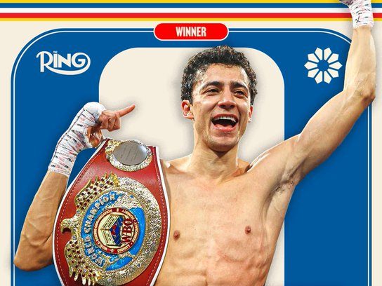 Rafael Divino Espinoza gkot 7 a Edward Vázquez gkot 7 del 040525 en Las Vegas, retuvo cetro mundial pluma de la OMb por 3a vez