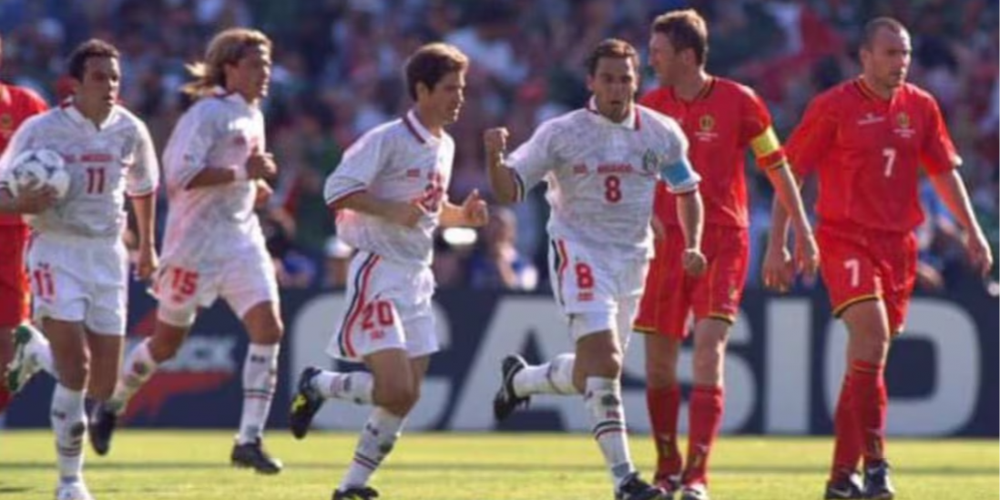 Alberto García Aspe, Luis Hernández, Cuauhtémoc Blaco México vs. Bélgica, Mundial Francia 1998