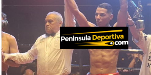 Eduardo Lalo Torres vencedor de Antonio Rápido López, retorno al boxeo, tras ocho años, gko 1 del 250725 en Mérida, inauguración arena puro box con Mario Mena y Gaspar Canché Corona marca de agua