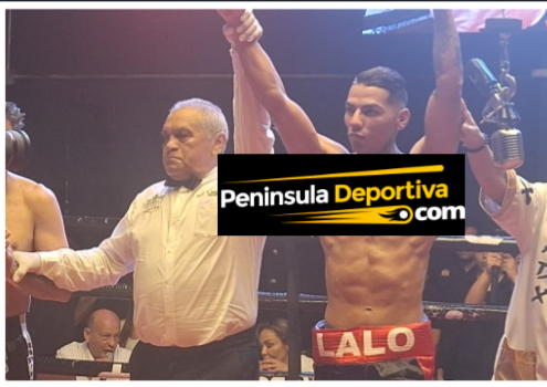 Eduardo Lalo Torres vencedor de Antonio Rápido López, retorno al boxeo, tras ocho años, gko 1 del 250725 en Mérida, inauguración arena puro box con Mario Mena y Gaspar Canché Corona marca de agua