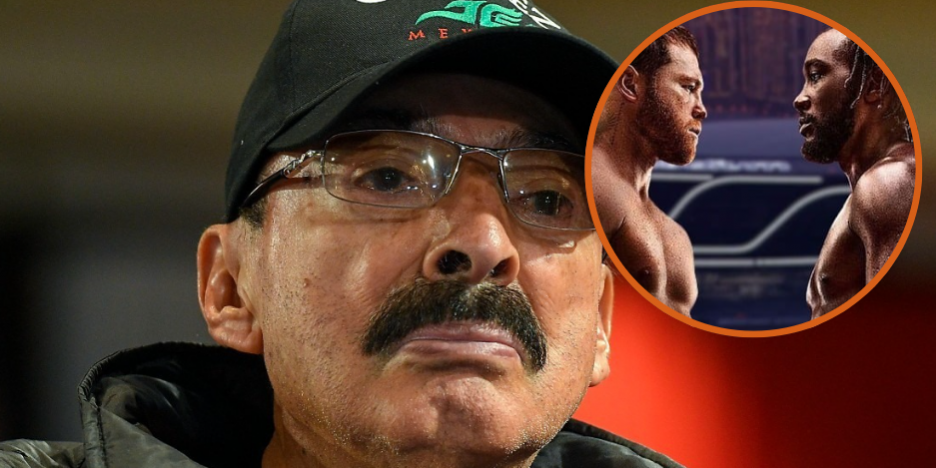 fotocomposición Ignacio Nacho Beristáin con Saúl Canelo Álvarez y Terence Crawford